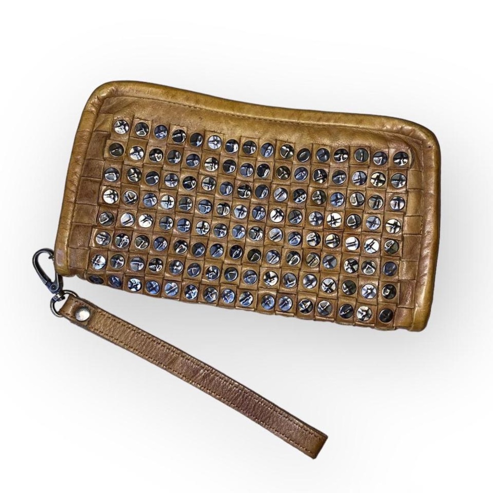 Leather Studded Wristlet